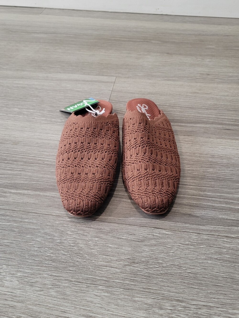Skechers Cleo Snip Brown Crochet Minimalist Washable Mules Size 6
